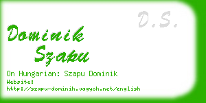 dominik szapu business card